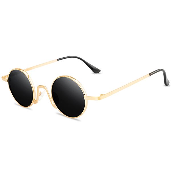

jenyd retro gothic steampunk sunglasses for women men, round circle frame polarized sun glasses ,uv protection, White;black