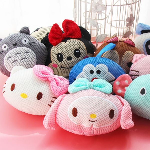 

super kawaii cartoon animals kitty melody bath ball/bath sponge/bath flower.children head body shower cleaning bath flowers