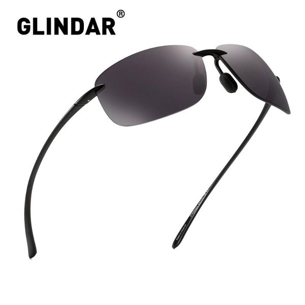 

ultralight polarized sunglasses men fashion rimless male sun glasses black, White;black