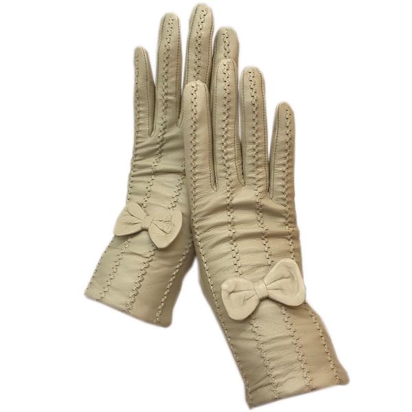 

gloves 2020 new ladies sheepskin milky white leather fashion winter warmth beautiful genuine leather driving outdo, Blue;gray