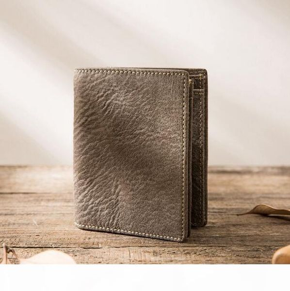 

new 2020 leather wallet short men wallet vintage cowhide women wallet card holders genuine learher purse free, Red;black