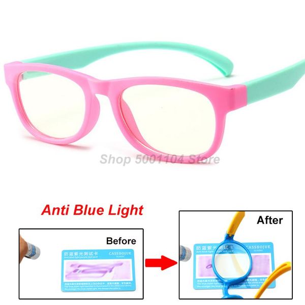 

blue light glasses kids 2020 fashion boy girls blocking computer clear transparent eyeglasses optical tr90 frame uv400, White;black