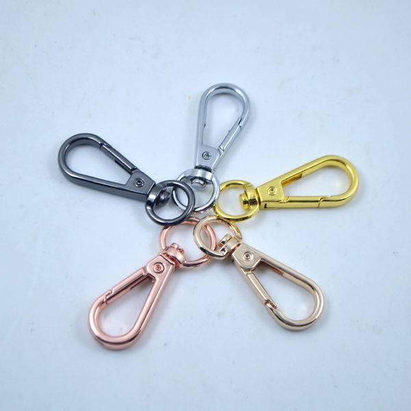 

metal key ring mountaineering buckle bag fur ball key ring five-point buckle ornament pendant, Slivery;golden