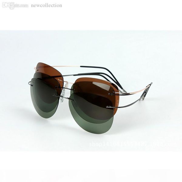 

wholesale-100% titanium polaroid super light brand designer sunglasses rimless polaroid gafas men polarized sun glasses eyewear, White;black