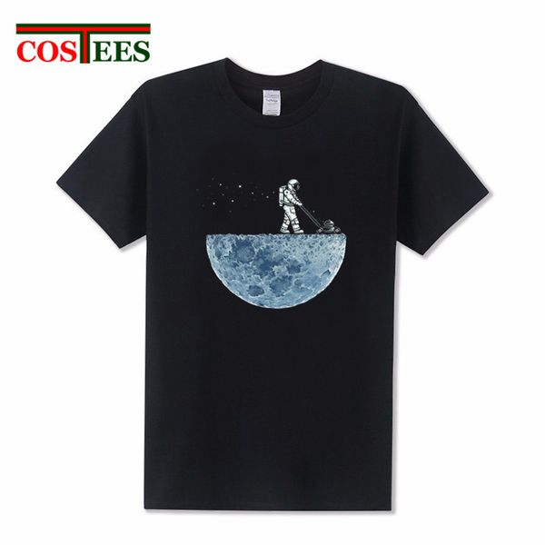 

develop the moon t-shirt men's creative design summer space voyage tshirt casual streetwear funny moon exploration t shirts
