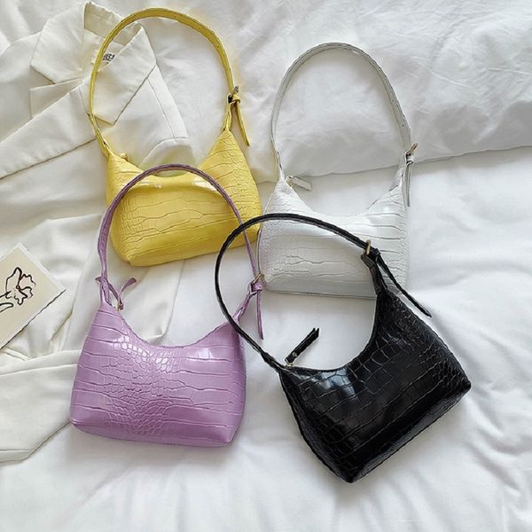 

крокодил pattern подмышечные сумки для женщин 2020 повседневный crossbody плеча женщины сумка кожа pu сумочка твердая повелительница totes