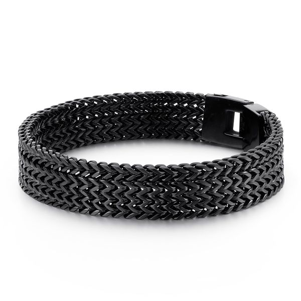 

new fashion men curb chain silver color gold retro black stainless steel four layer keel chain square scale bracelets jewelry, Golden;silver