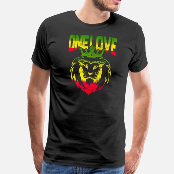

one love rasta lion jamaican reggae african gift t shirt men personalized cotton o neck slim anti-wrinkle comfortable summer style shirt