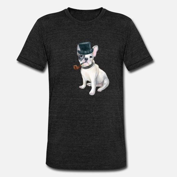 

frenchie french bulldog hat pipe dogs in t shirt men custom 100% cotton crew neck solid color graphic comical spring autumn shirt