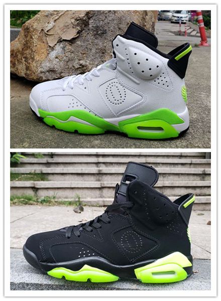 

Wholesale New discount white black green wing VI 6 men high basketball shoes outdoor trainers top quality free shipping size 7-13