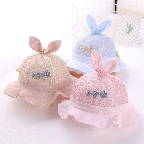 

baby hat summer thin section cute sun hat lace princess, Yellow