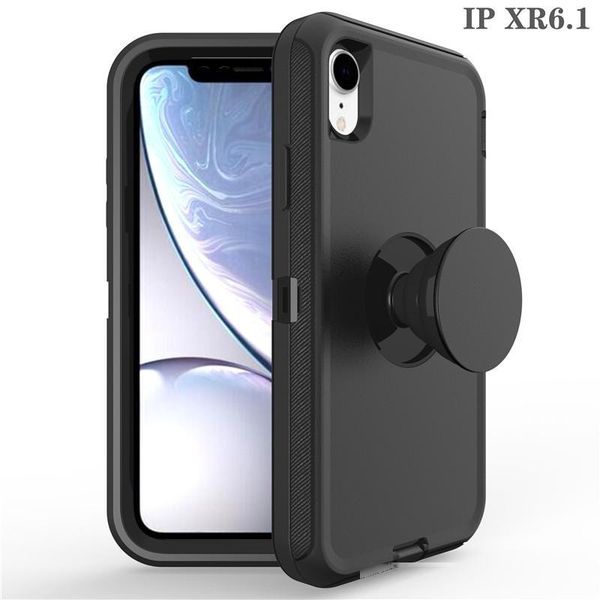 

flexible stand holder case for iphone 6 8 7 plus x xr xs max robot shockproof hybrid armor matte color soft tpu phone back cover