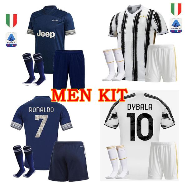 

kit 2021 de ligt soccer jersey 2020 2021 home away fourth dybala higuain football shirts men kit uniforms, Black