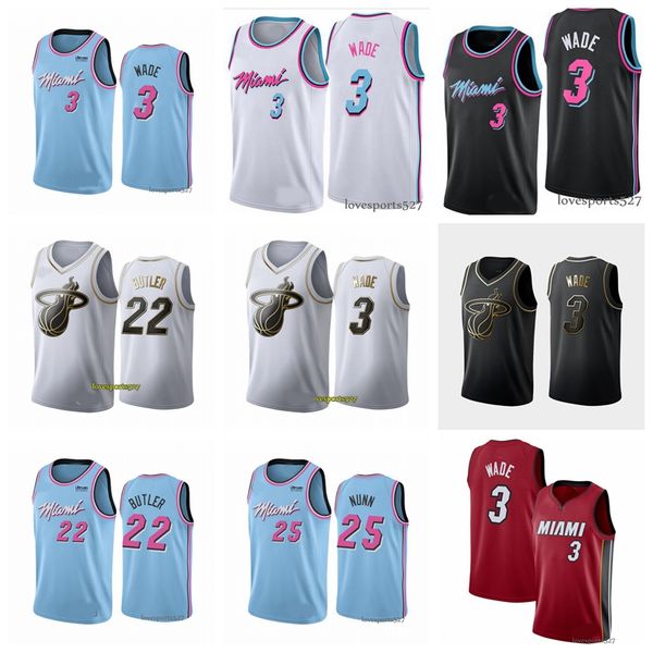 

men's miami heat jersey dwayne 3 wade jimmy 22 butler 14 tyler herro kendrick 25 nunn basketball jerseys 828, Black;red
