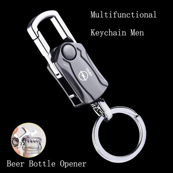 

for opel insignia astra h j g corsa d zafira b beer bottle opener keychain men fashion zinc alloy key ring car play keyring, Silver