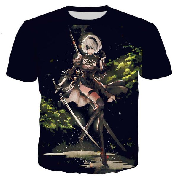 

new cool anime nier automata 3d print shirts horror horror hippie men clothing