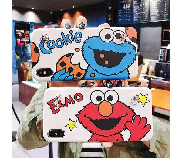 

cartoon cute bracket phone case for iphone 11 pro max x xr xs max with lanyard soft silicone matte cover for iphone 7 8 6 s plus