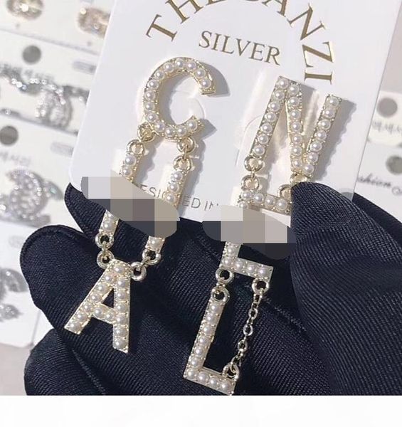 

2019 fashion designer earrings gold plated luxury studs stamp stainless steel earrings for women, Silver