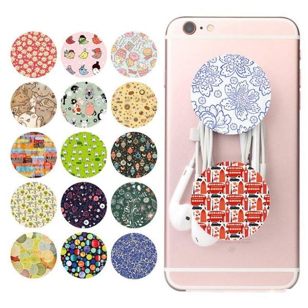 

cgjxs glossy oil air bag cellphone bracket up holder for apple iphone android tablet floral marble hero unicorn pink patterns
