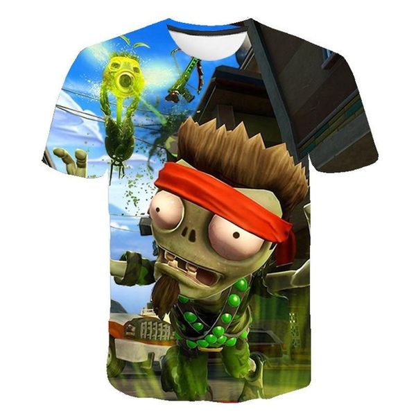 

new plants vs zombies printed boy girl games peashooter 4-20 years old 3d print shirts funny horror aesthetic men clothing