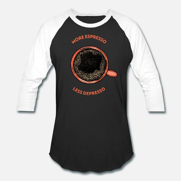 

more espresso less depresso t shirt men personalized 100% cotton crew neck male anti-wrinkle fashion summer style family shirt