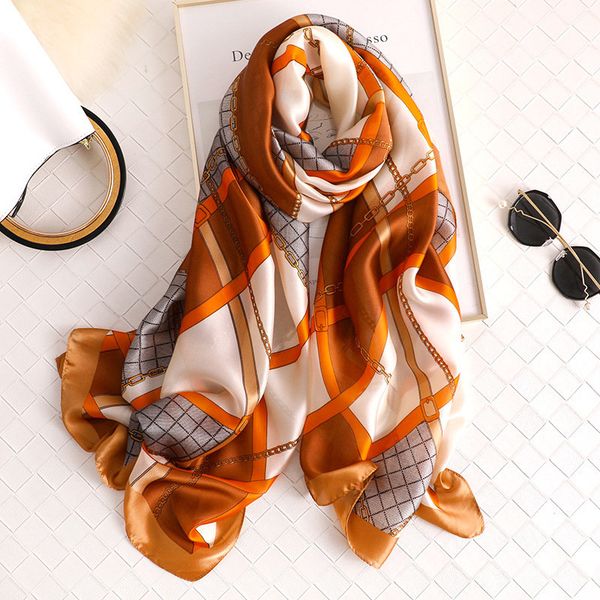 

2020 summer women silk scarf scarves female shawl foulard beach cover-ups wrap ladies bandana ladies pareo muffler, Blue;gray