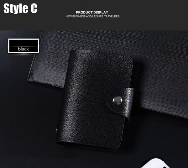

new pu leather function 24 bits card case business card holder men women credit passport card bag id passport wallet, Brown;gray