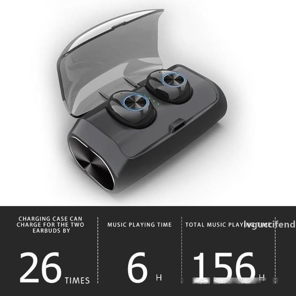 

tws bluetooth 5.0 wireless headphones true stereo mini twins earphones touch control headsets earbuds with charger box mic