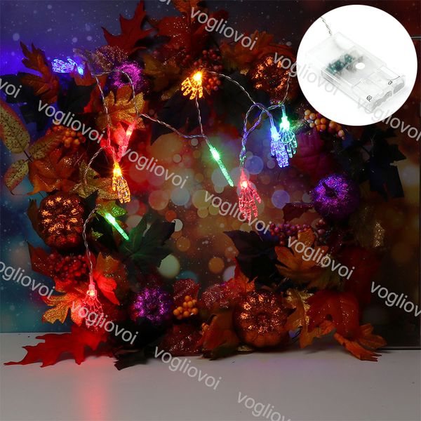 

halloween string lights 1.2m 2.5m 5m 10m 3v 4.5v skeleton hand strip string lights holiday party garden decoration light dhl