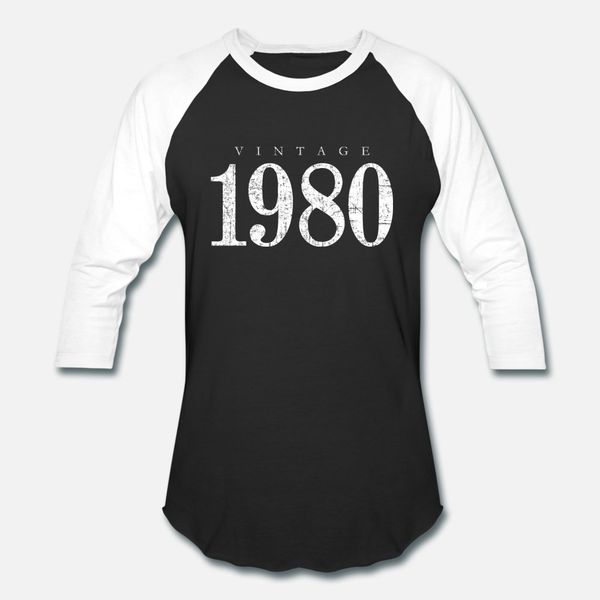 

vintage 1980 antique white 40th birthday t shirt men knitted 100% cotton s-xxxl letter interesting basic spring trend shirt