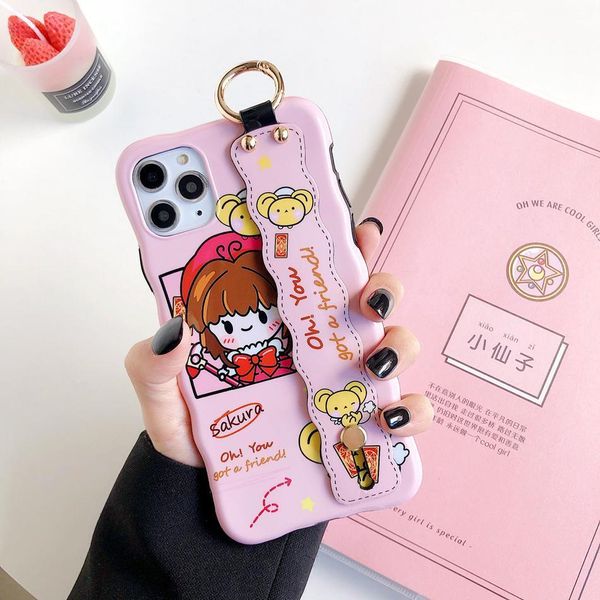 

mytoto cartoon cute phone case for iphone 11 pro max xr xs case silicon luxury cover for iphone 7 8 6s plus phone case soft wrist strap
