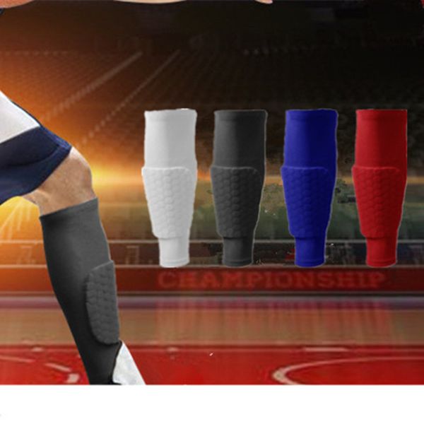 

brand sports safety basketball knee pads honeycomb long calf leg knee support compression multi color basketball outdoor kneecap protector, Black;gray