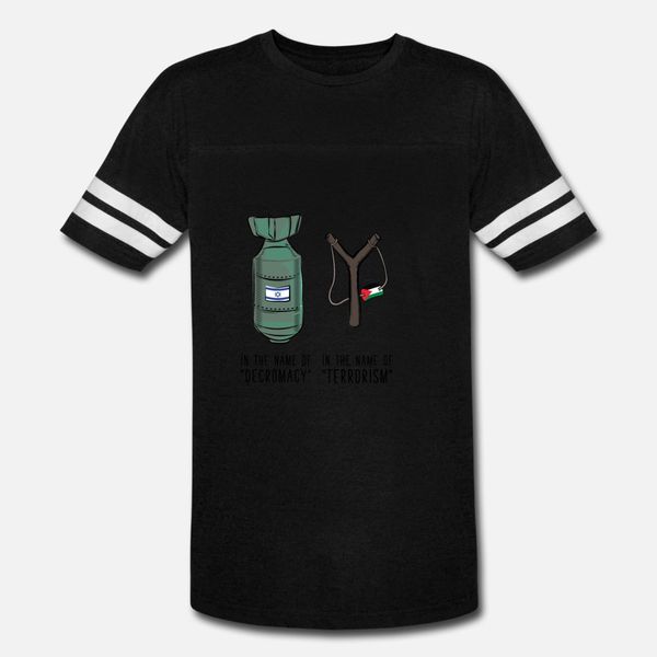 

palestine in the name of democracy t shirt men print tee shirt round collar formal famous comfortable spring autumn slim shirt