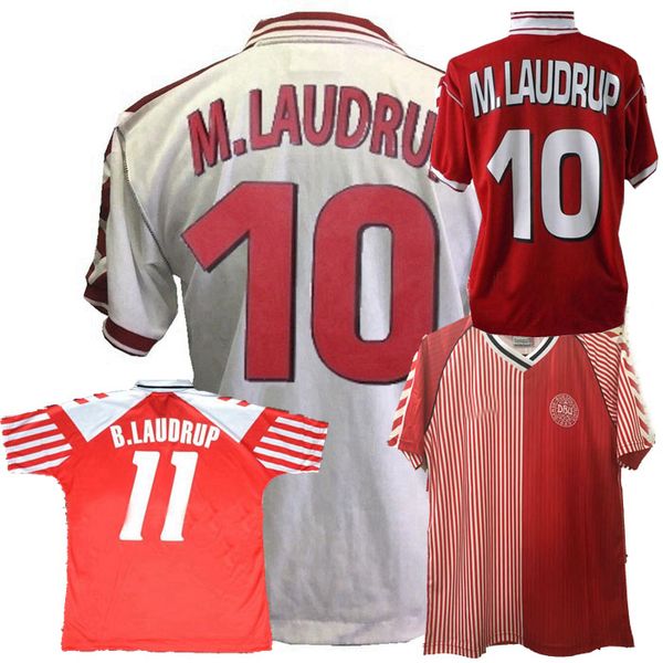 

retro denmark soccer jerseys 1986 1992 1998 denmark home away heintze b.laudrup m.laudrup retro football shirt s-2xl, Black;yellow