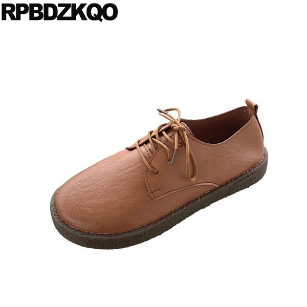 

ladies black designer lace up chinese 2020 women spring autumn flats casual round toe latest brown shoes china shallow