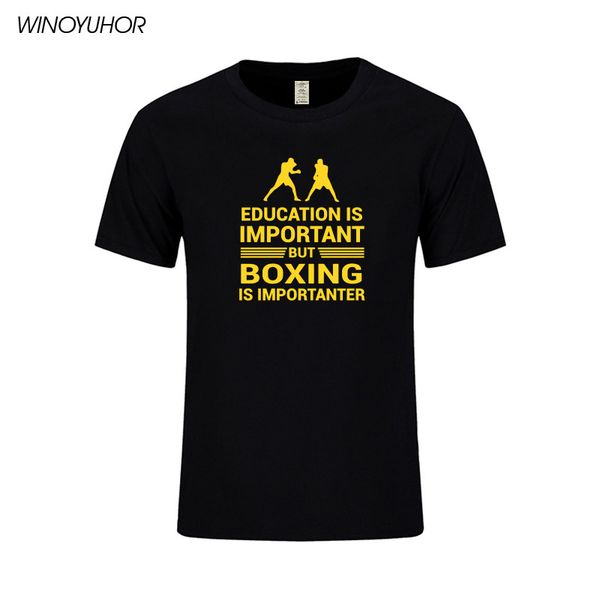 

education is important but boxinger is importanter funny gift mens t-shirt fashion short sleeve o neck casual t shirt
