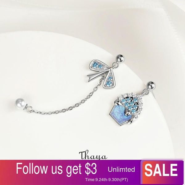 

thaya s925 sterling silver earrings design sweet cake stud earrings wedding series for women elegant wedding jewelry gift, Golden;silver