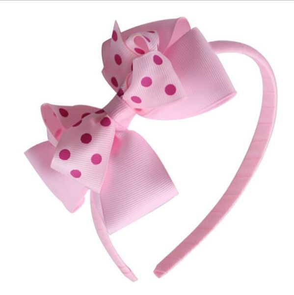 

dhl extra large bright polka dot hair bow headband alice band, Slivery;white