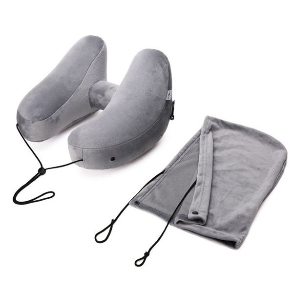 

pvc nap h shape inflatable pillow airplane sleeping folding neck travel pillow