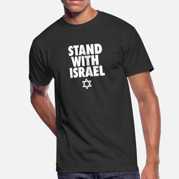 

stand with israel t shirt men design cotton o-neck outfit graphic funny summer natural shirt