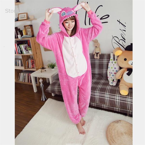 

kigurumi pink stitch anime pyjamas cartoon animal cosplay costume pajamas onesies sleepwear halloween