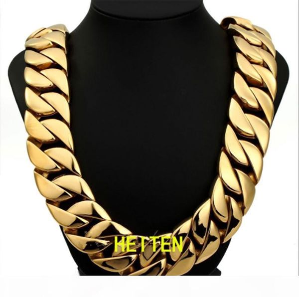 

luxury men's 316l stainless steel heiten 31mm wide 28" inches hip hop cuban gold chain fashion heiten jewelry( 28" *3.1cm 980, Silver
