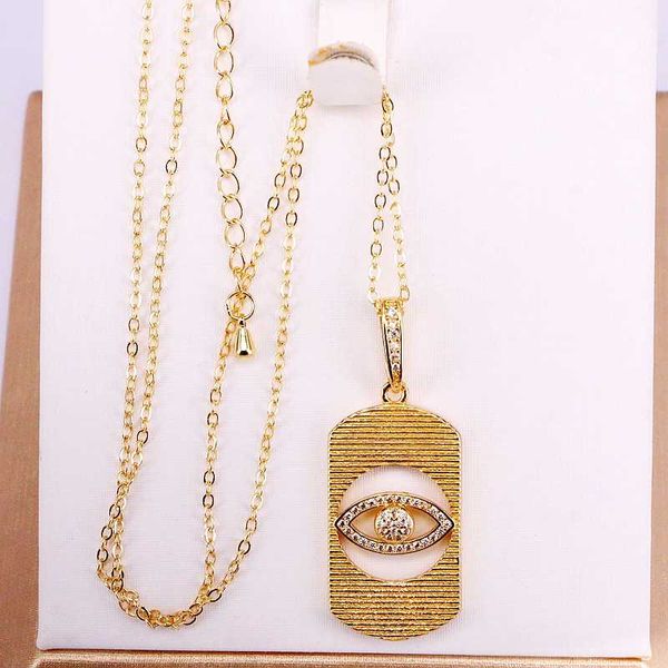 

3pcs, clear cz crystal micro pave eye rectangle pendant necklaces new fashion zirconia jewelry, Silver