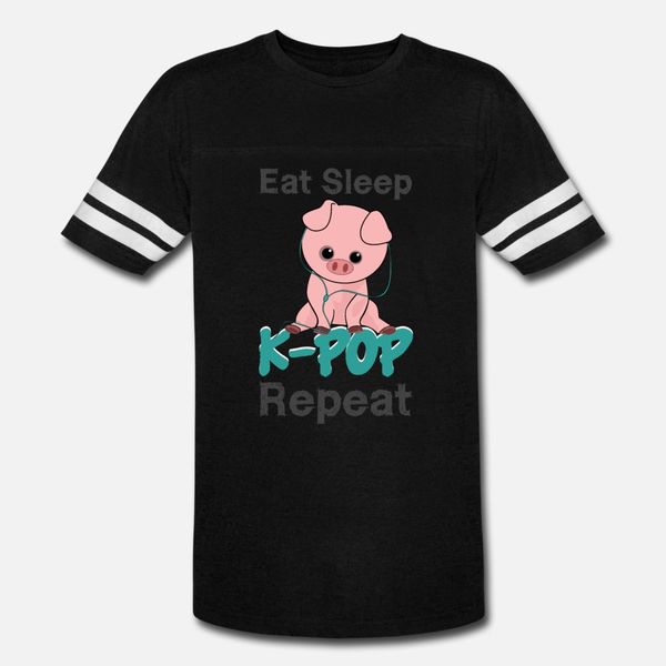 

k pop piggy eat sleep repeat t shirt men design tee shirt s-xxxl формальное известный новый стиль весна осень картинки рубашка