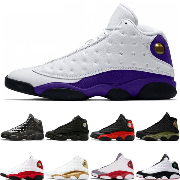 

lakers rivals 13 13s designer basketball shoes cap and gown grey toe he got game chicago mens sport sneakers size 40-47, Black