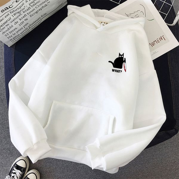 

black cat what print hoodies men/women hooded sweatshirts harajuku hip hop hoodies sweatshirt male japanese streetwear