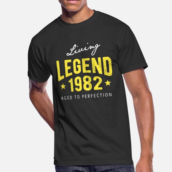 

living legend 1982 t shirt men designing cotton s-xxxl homme fitness casual summer novelty shirt, White;black