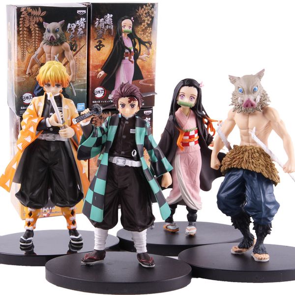 

16cm anime demon slayer kimetsu no yaiba figure toy action figures tanjirou nezuko inosuke pvc collection model toy gifts