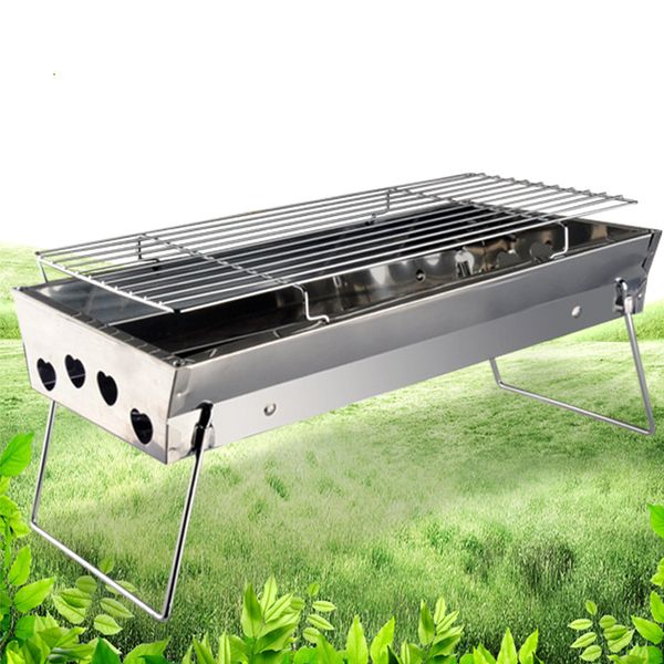 

outdoor heat resistant stainless steel cooking barbecue stand foldable thicken