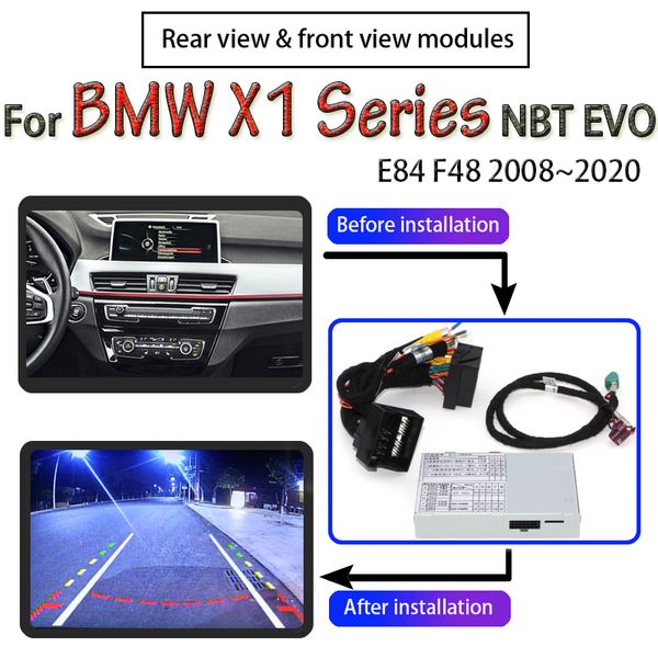 

rear view camera for x1 e84 f48 2009~2020 decoder original upgrade cic nbt evo system screen monitor backup camera adapter car